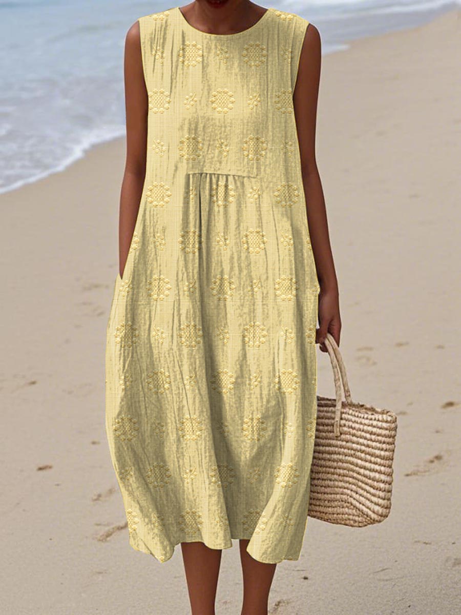 Sleeveless Dress Women Relaxed Fit Casual with Pockets