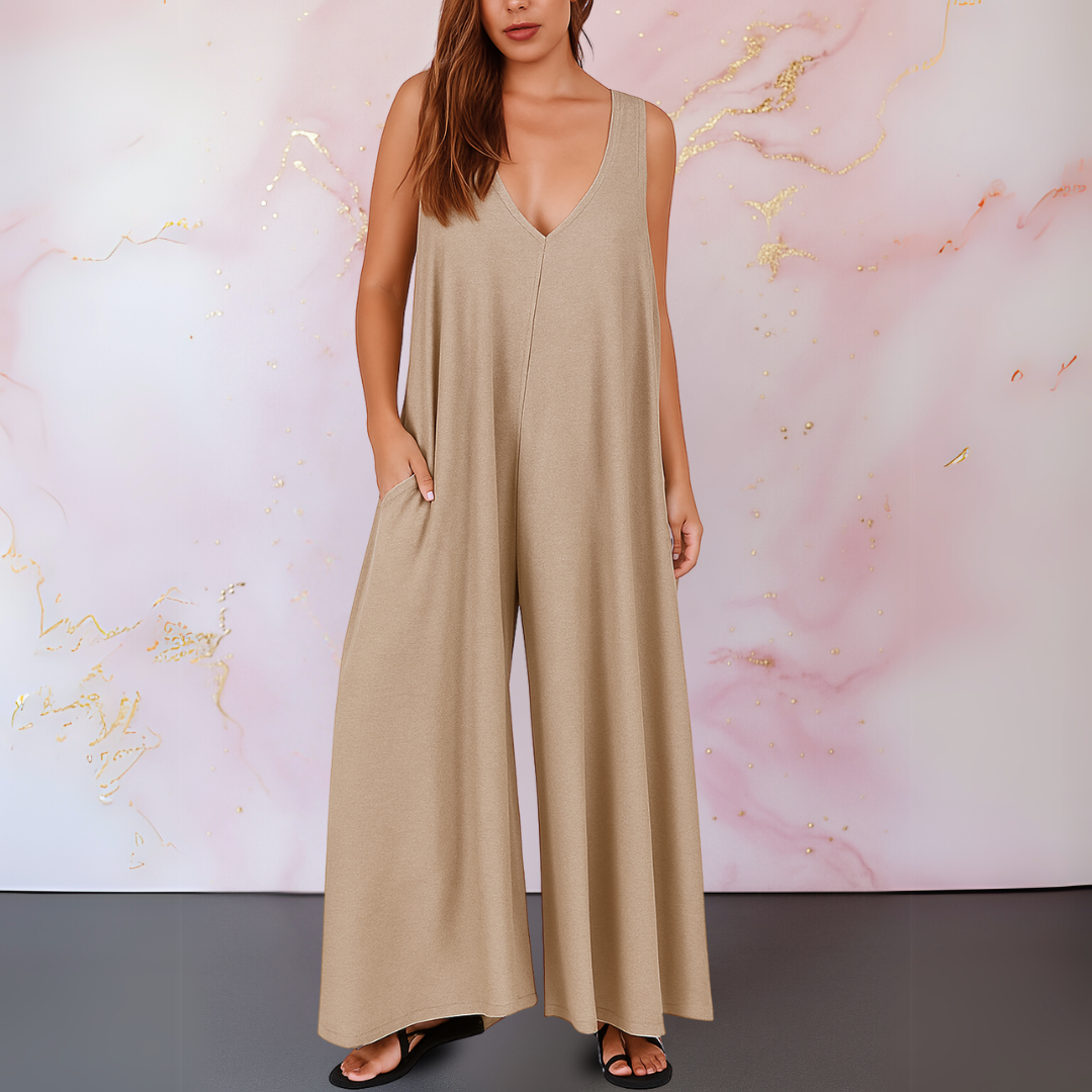Wide Leg Sleeveless Jumpsuit Women Relaxed Fit Casual Summer