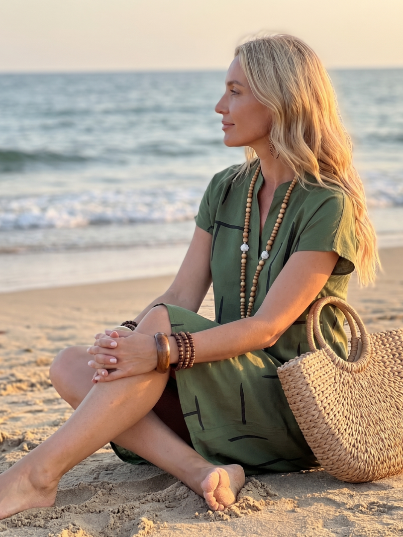 Knee Length Dress Women Relaxed Fit Casual Summer
