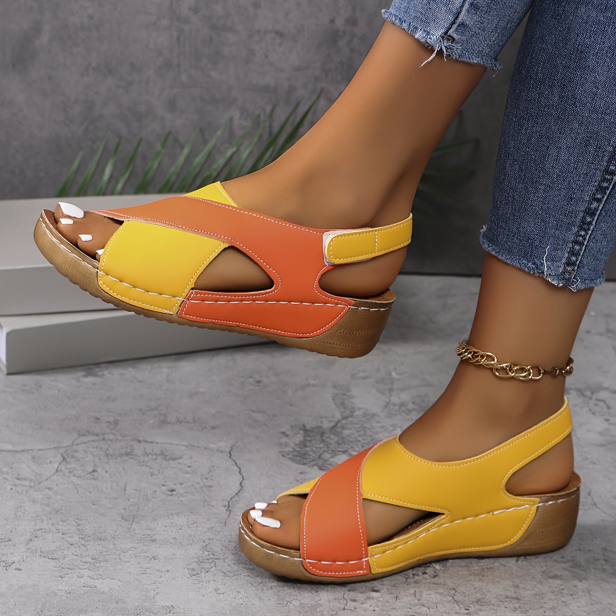 Two-Tone Sandals Women Regular Fit Casual Summer