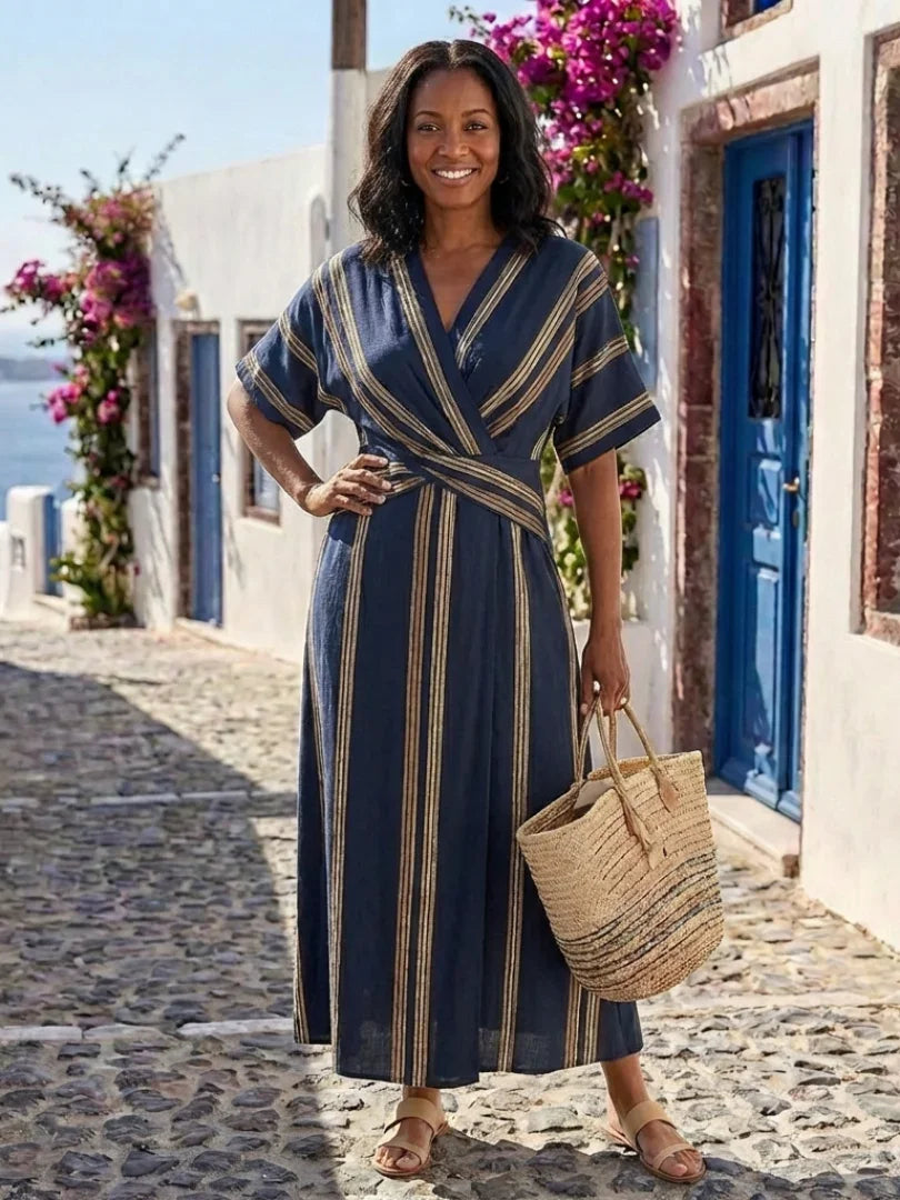 Wrap Midi Dress Women Regular Fit Casual