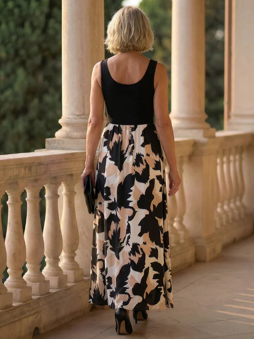 Evening Contrast Dress Women Relaxed Fit Casual