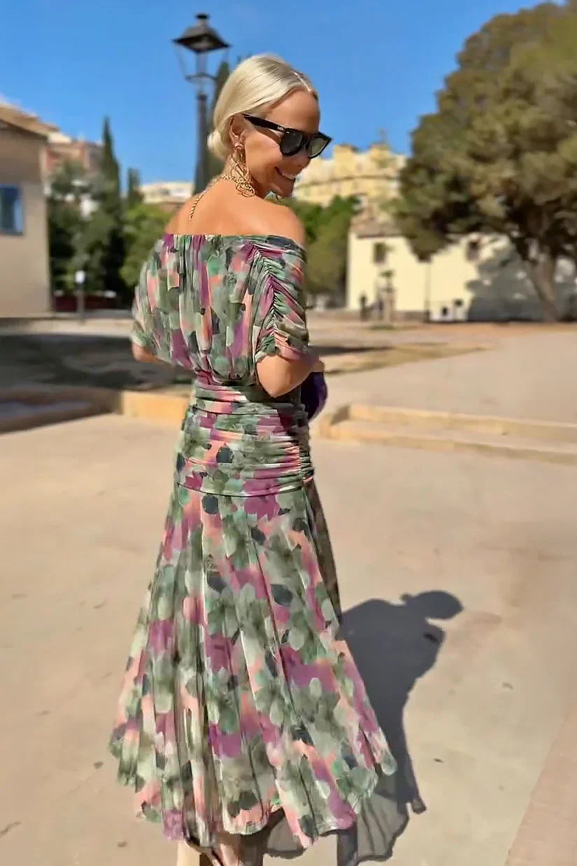 Maxi Dress Women Regular Fit Party Elegant V-Neck