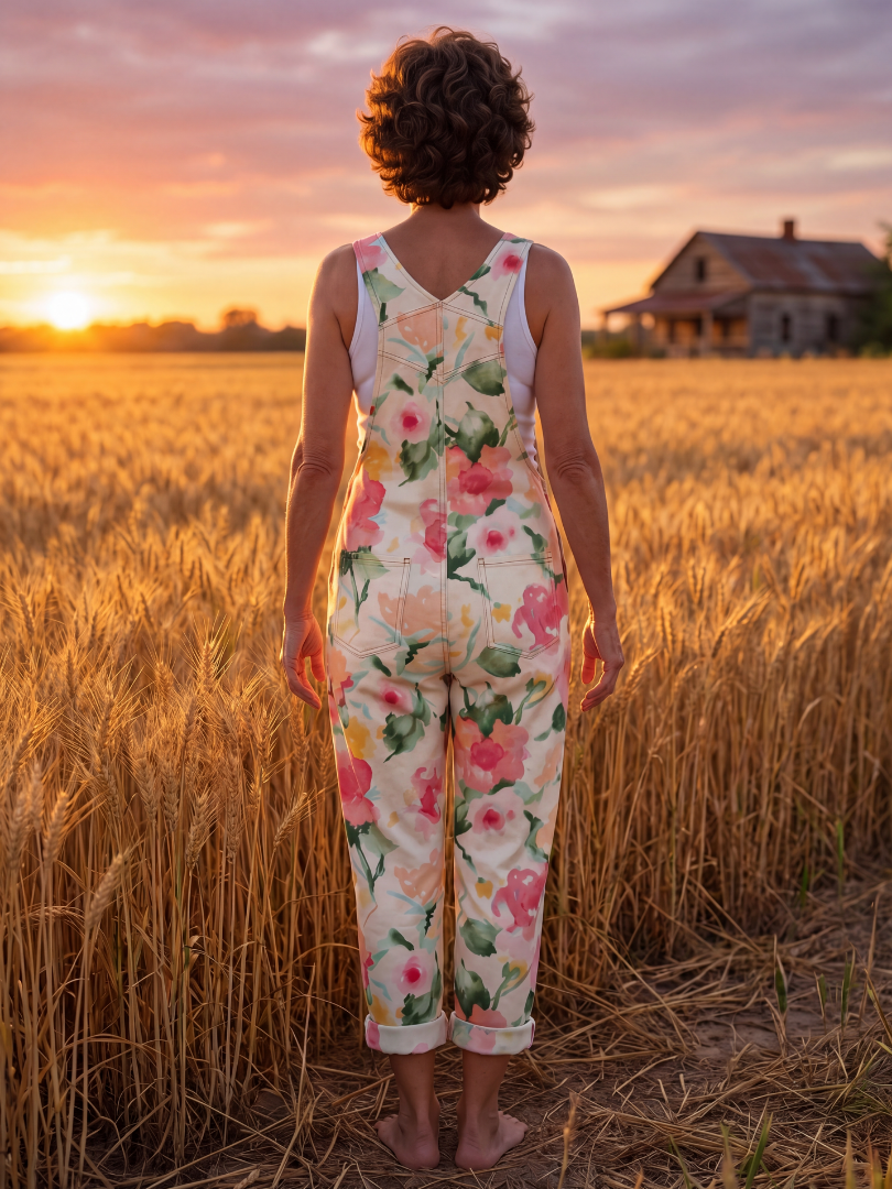 Floral Jumpsuit Women Relaxed Fit Casual
