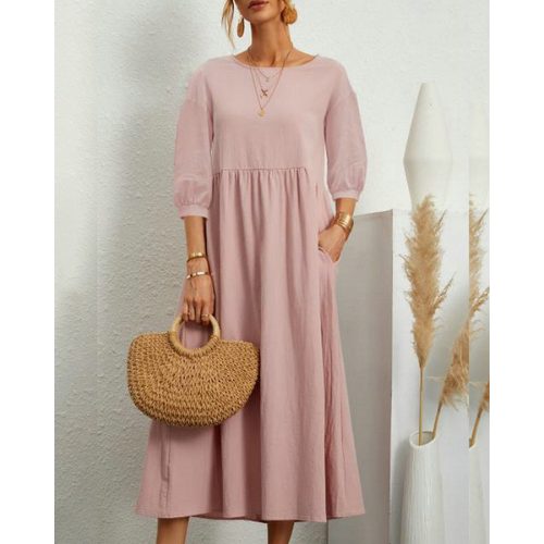 Summer Dress Women Fitted Casual Elegant Midi