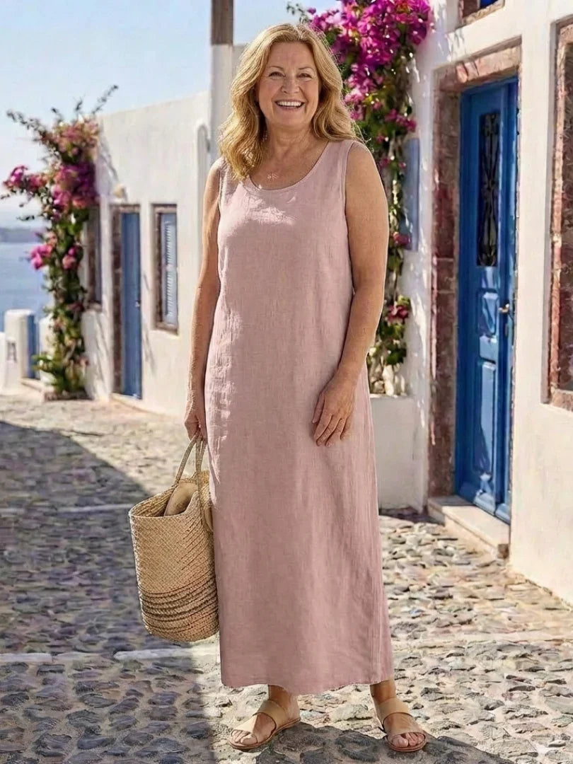 Midi Dress Women Relaxed Fit Casual Sleeveless Summer
