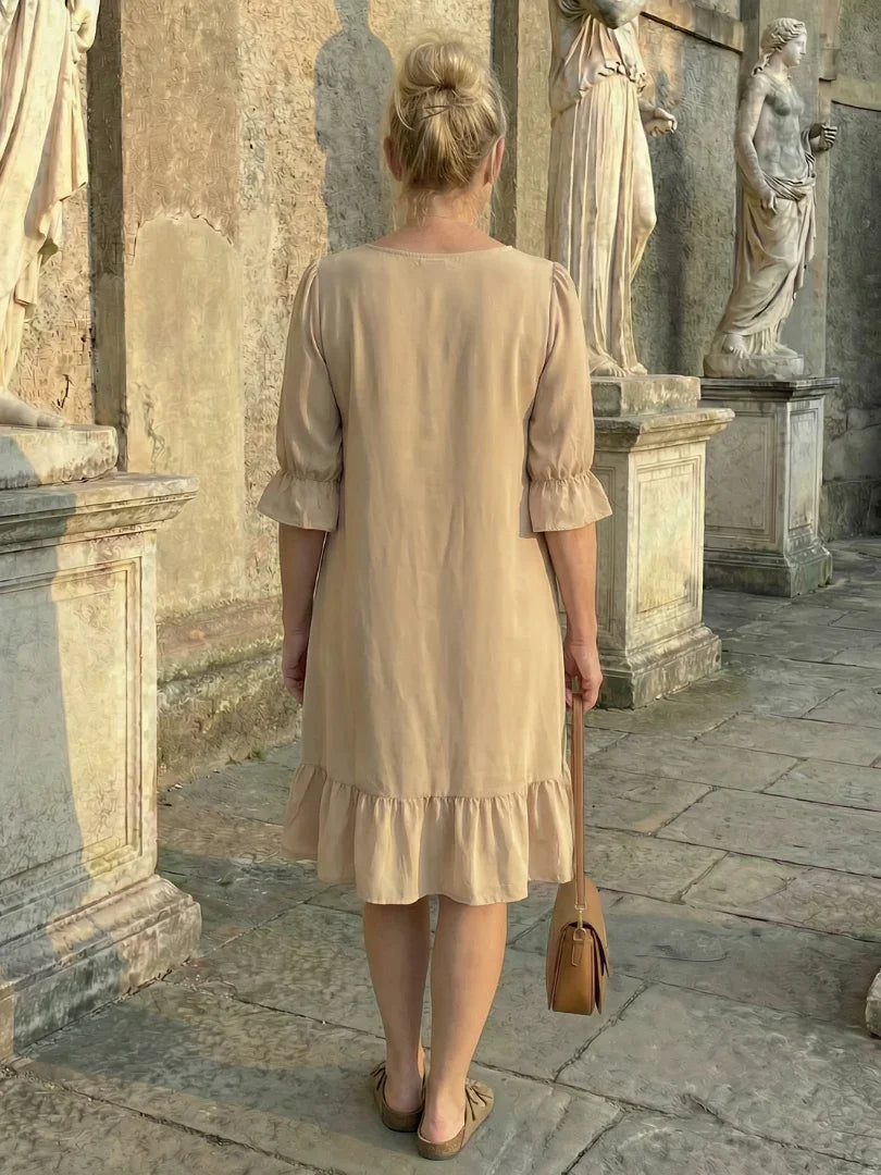 Ruffle Day Dress Women Relaxed Fit Casual