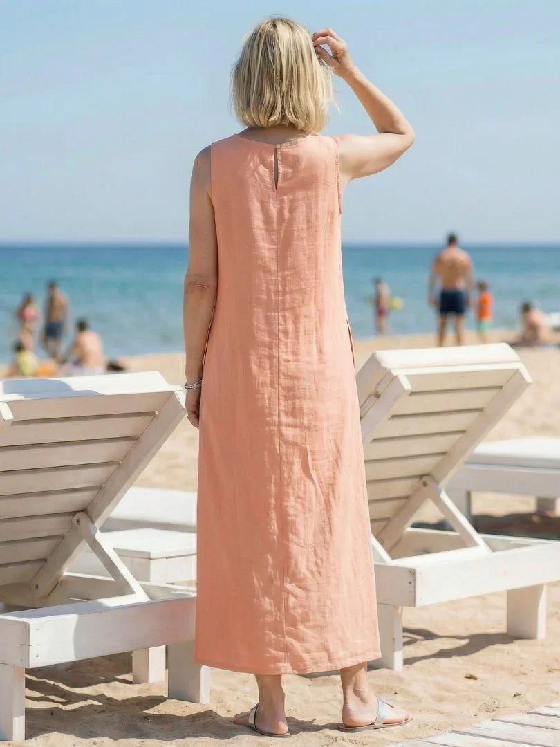 Sleeveless Midi Dress Women Relaxed Fit Casual Summer