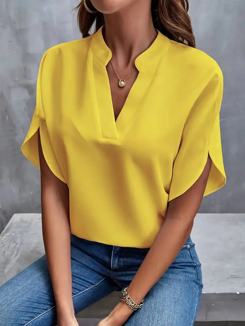 Blouse Women Relaxed Fit Casual Elegant V-Neck