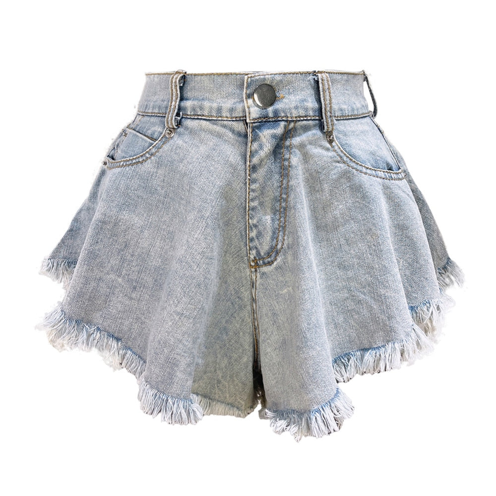 Women High Waist Fringed Shorts Casual Summer