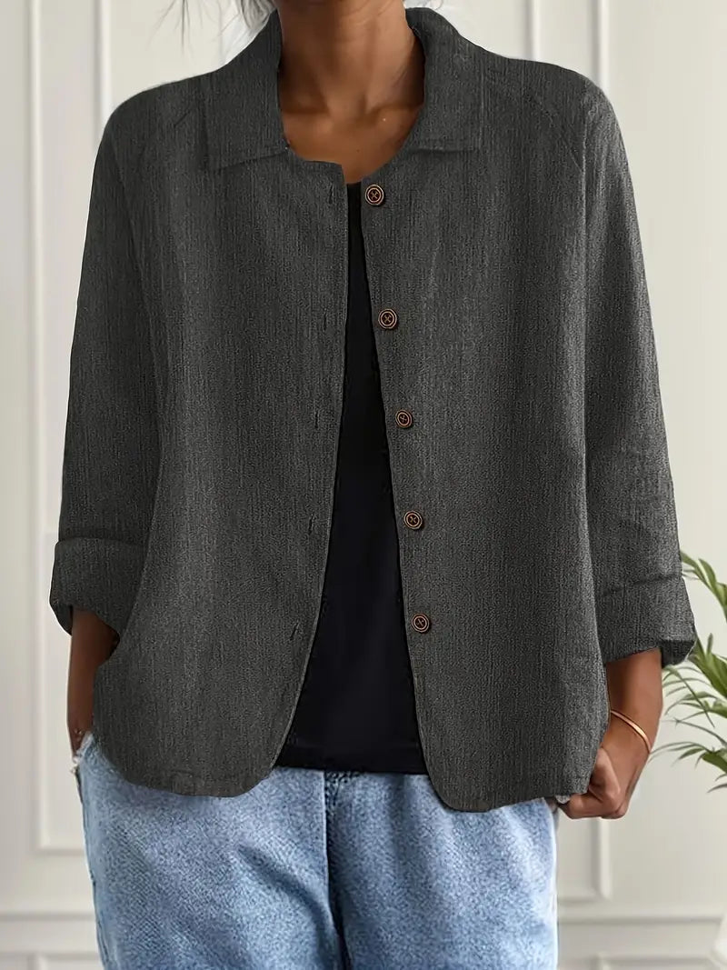 Shirt Cardigan Women Relaxed Fit Casual Transitional