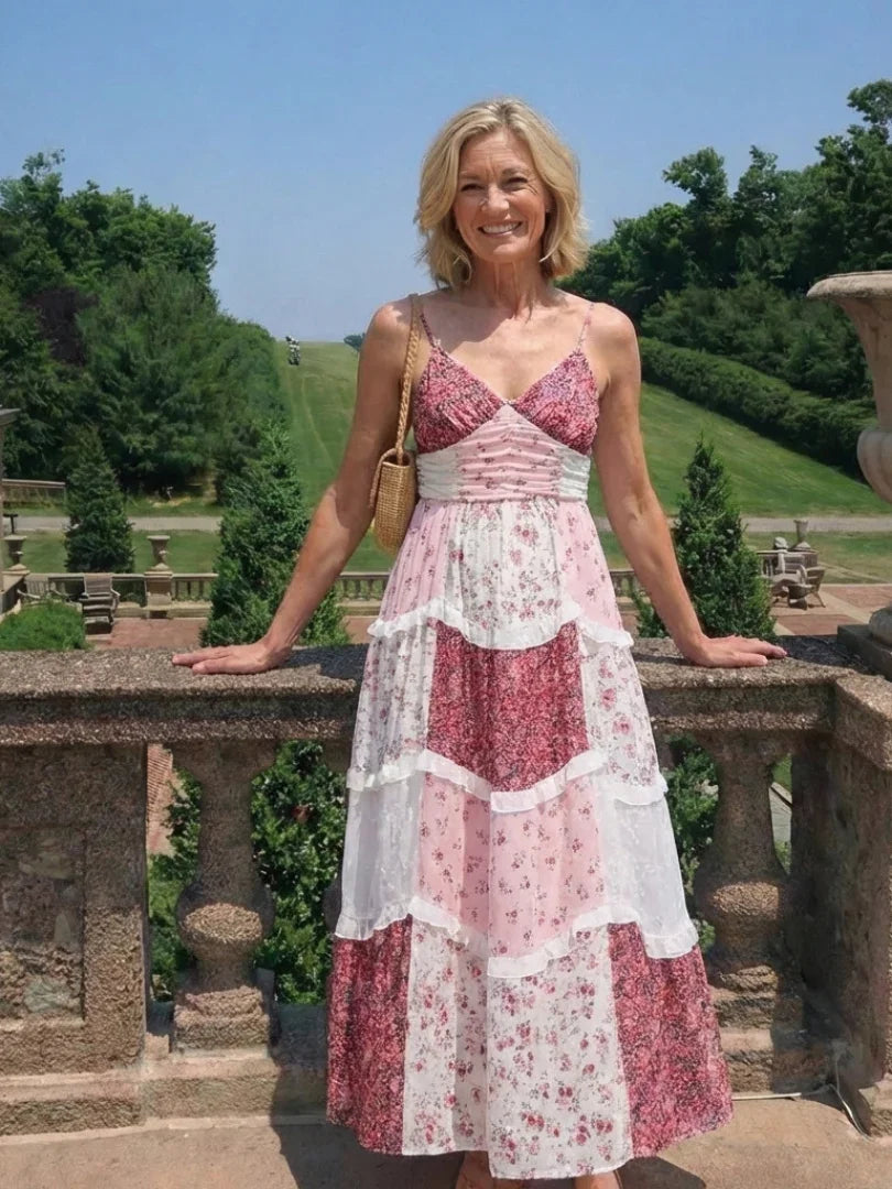 Maxi Dress Women Fitted Bodice Casual Summer