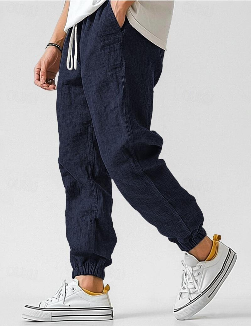Jogger Trousers Men Relaxed Fit Casual Summer