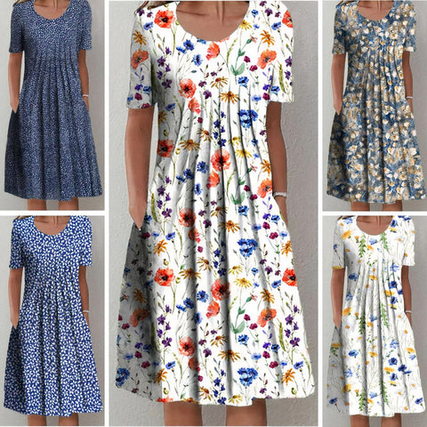 Dress Women Regular Fit Casual Elegant Floral