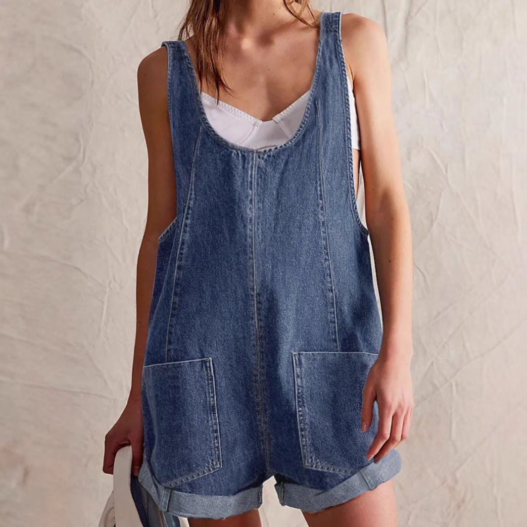 Overall Shorts Women Relaxed Fit Casual Summer