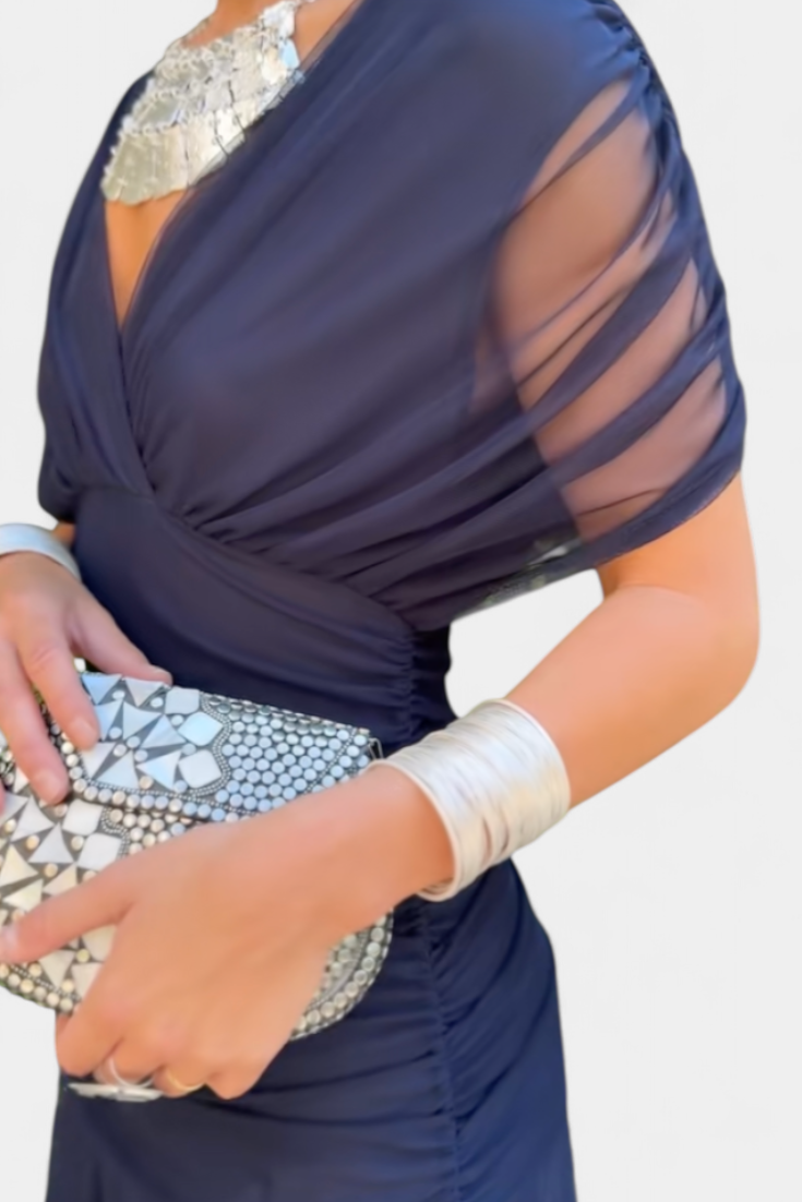 Elegant Off-Shoulder Dress Women Slim Fit Evening