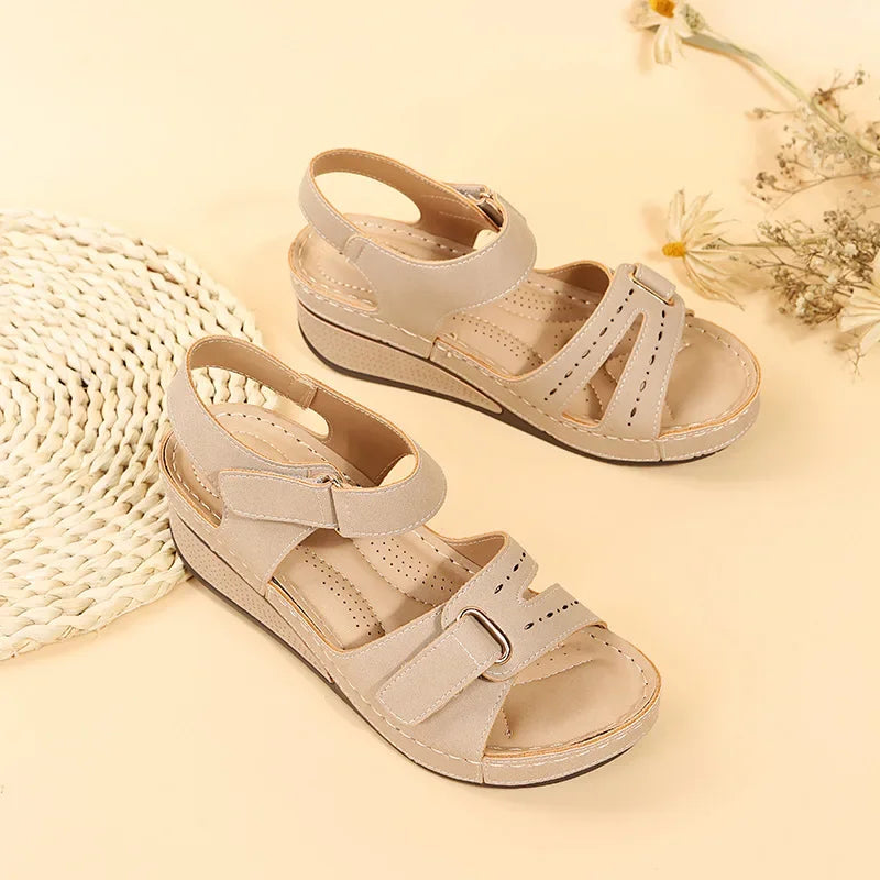 Wedge Sandals Women Adjustable Straps Summer Casual
