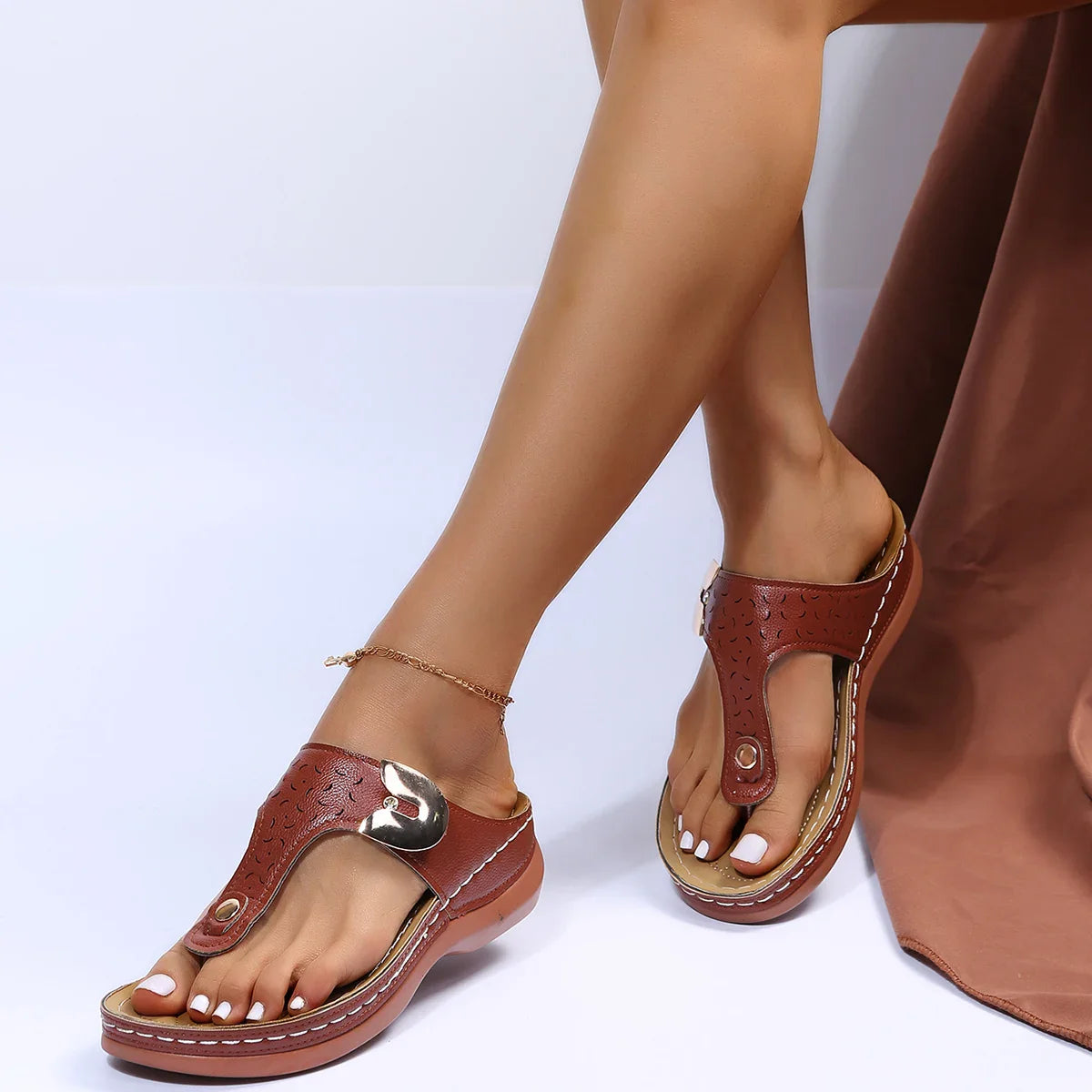 Sandals Women Casual Summer Metallic Finish Comfortable Fit