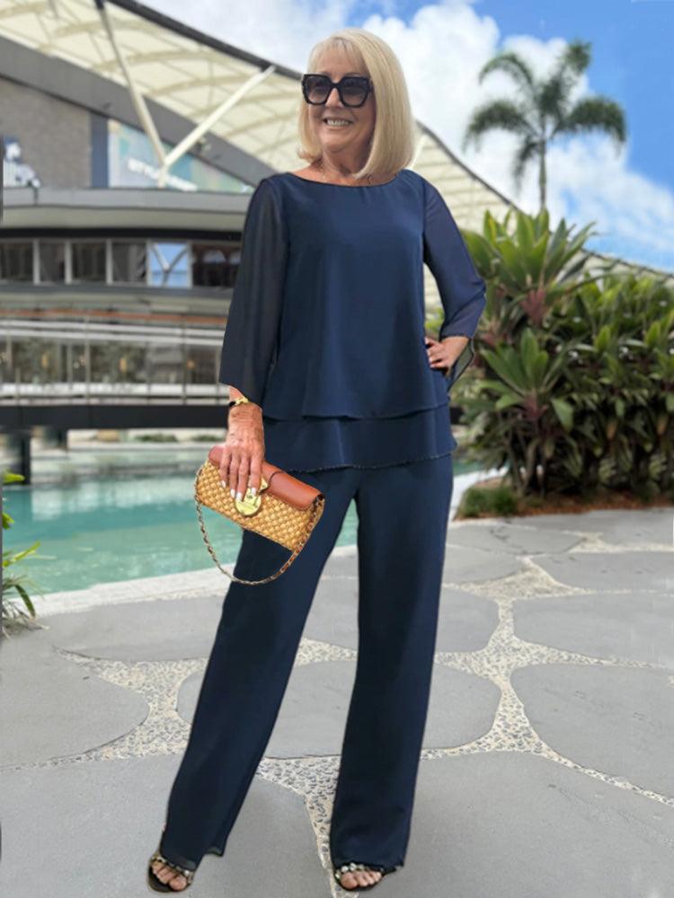 Two-Piece Set Women Relaxed Fit Casual Business
