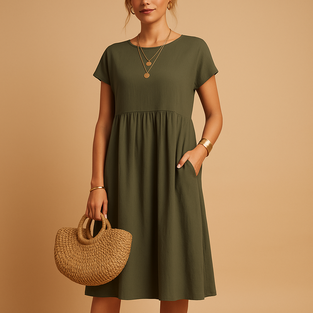 Women's Elegant Midi Summer Dress – Lightweight and Versatile Fit