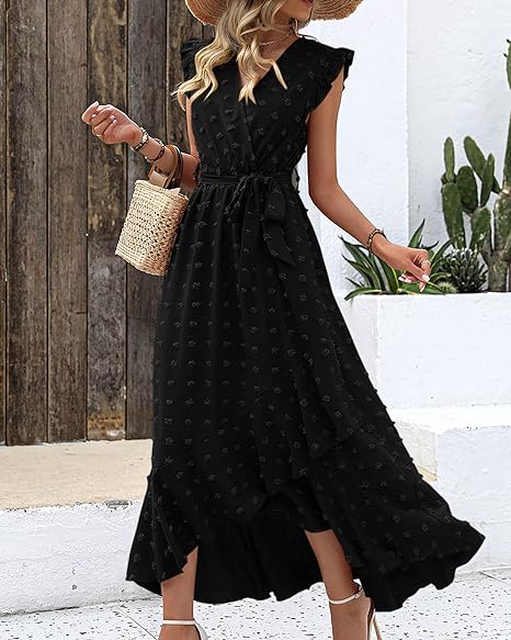 Pleated Dress Women Regular Fit Business Casual Elegant