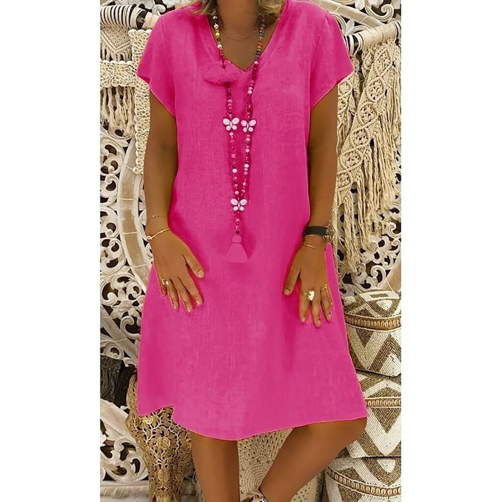 Summer Mini Dress Women Relaxed Fit Casual
