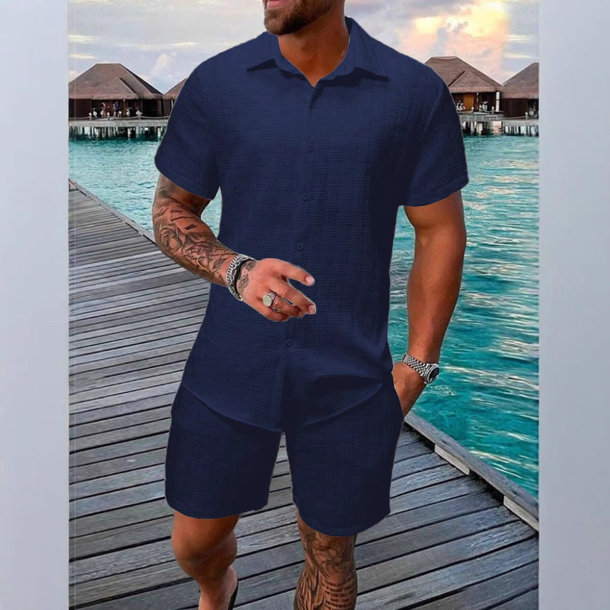 Two-Piece Set Men Relaxed Fit Casual Summer