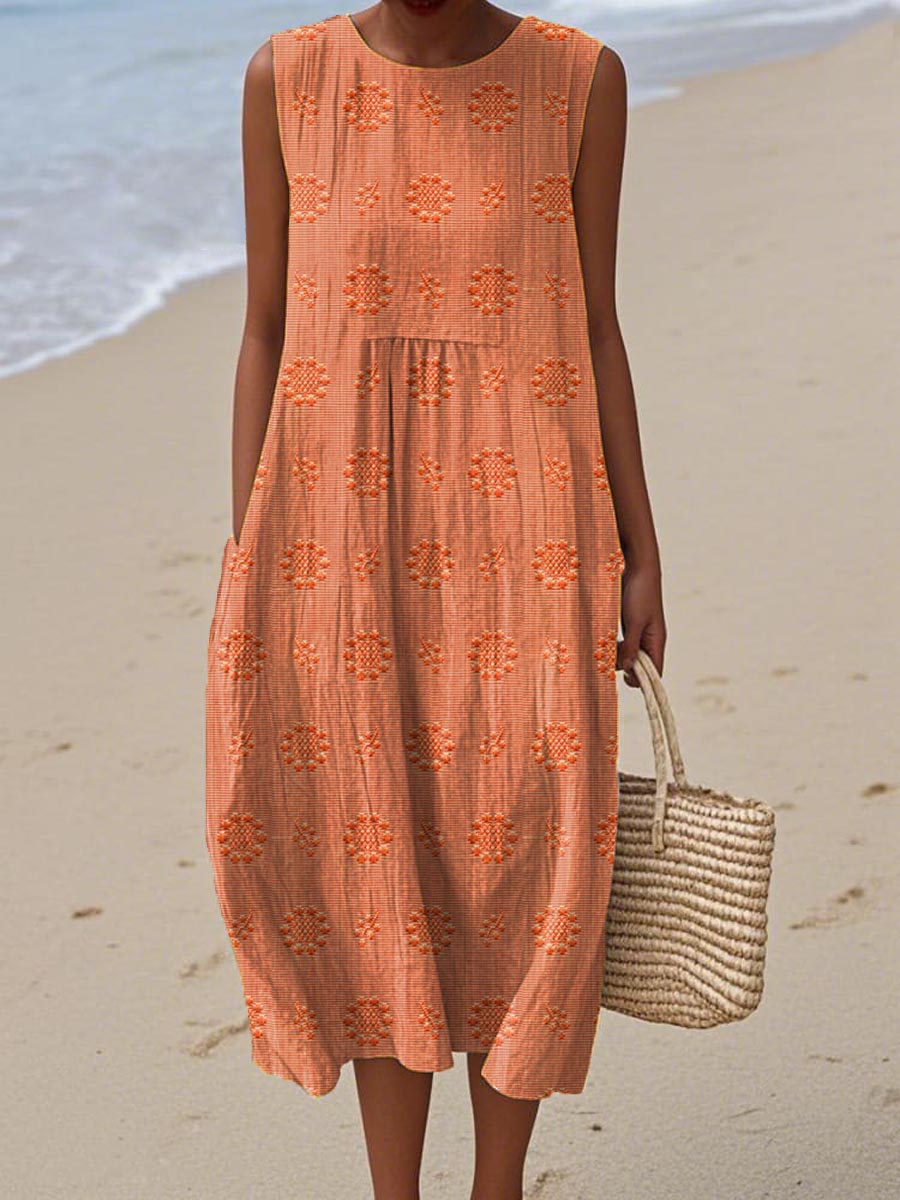 Sleeveless Dress Women Relaxed Fit Casual with Pockets