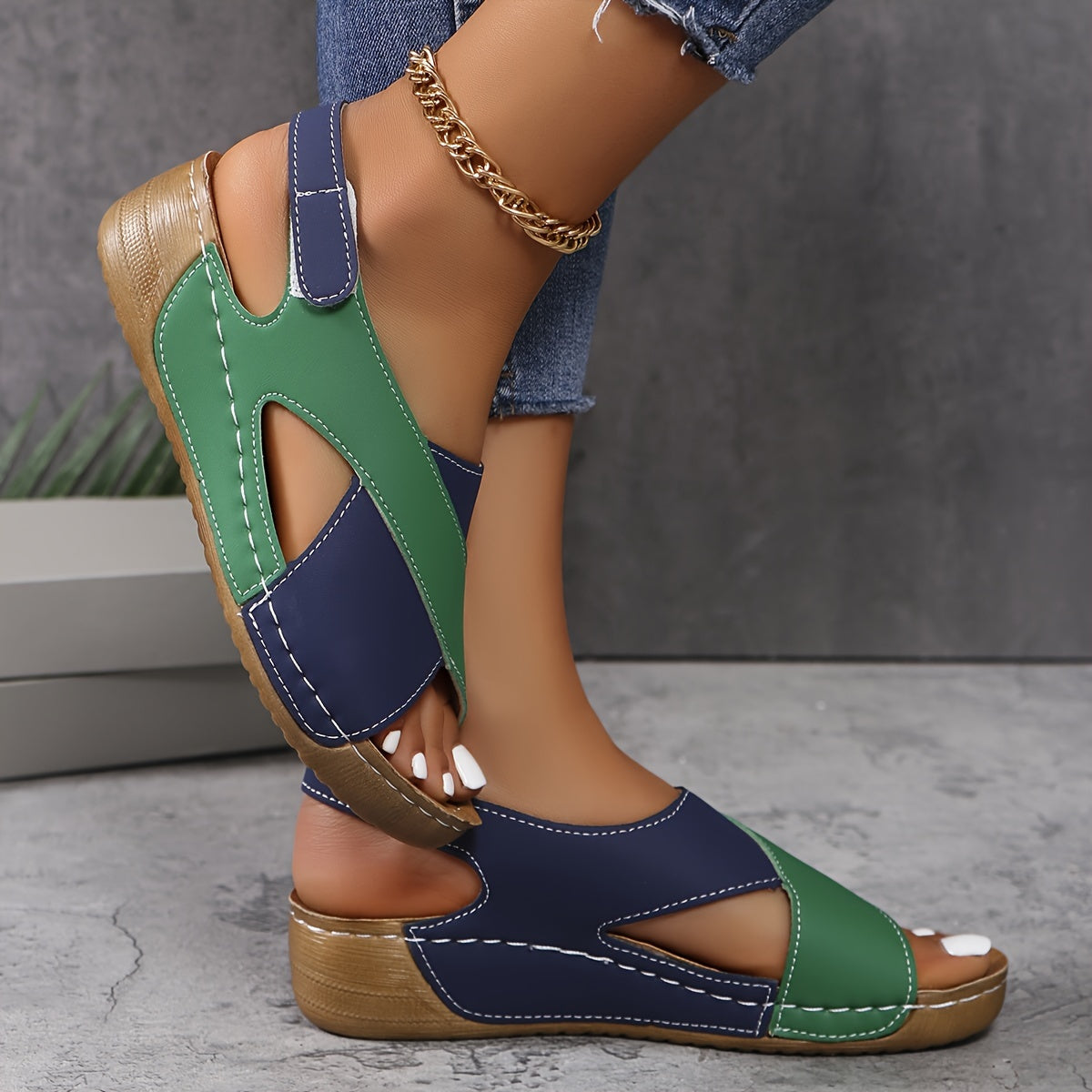Two-Tone Sandals Women Regular Fit Casual Summer