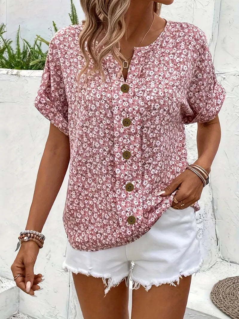 Blouse Women Relaxed Fit Casual Summer Floral Print