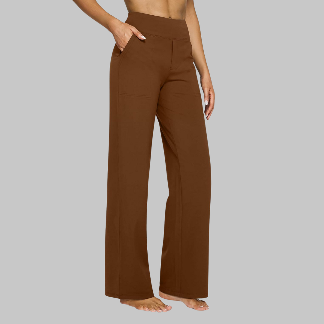 Elegant Straight Leg Trousers Women Regular Fit Casual