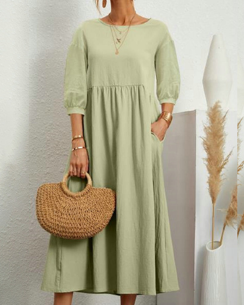 Midi Dress Women Loose Fit Casual Business Spring Summer