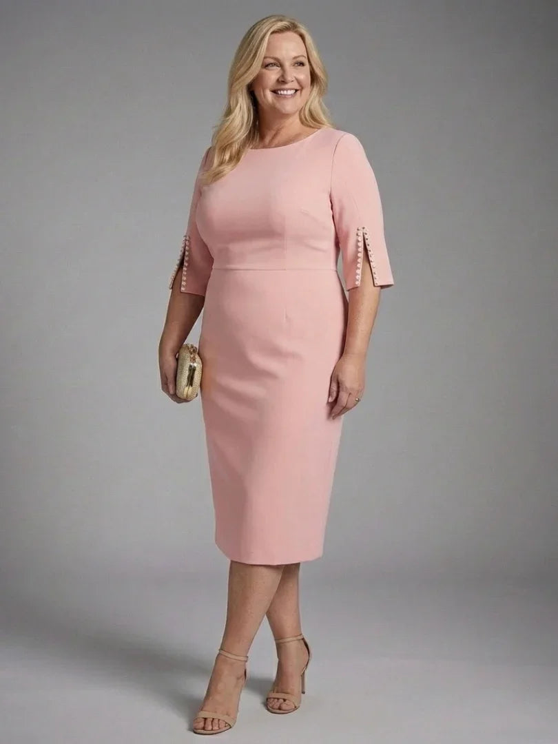 Midi Dress Women Tailored Fit Evening Formal