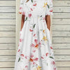 Printed Midi Dress Women Relaxed Fit Casual Summer