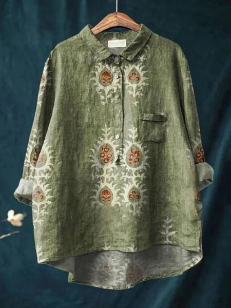 Floral Blouse Women Flowing Fit Casual Elegant