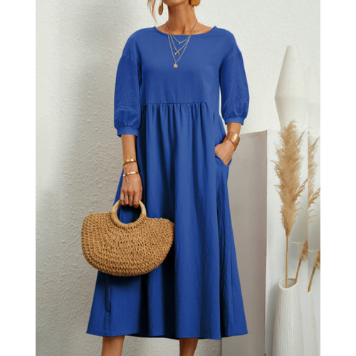 Summer Dress Women Fitted Casual Elegant Midi