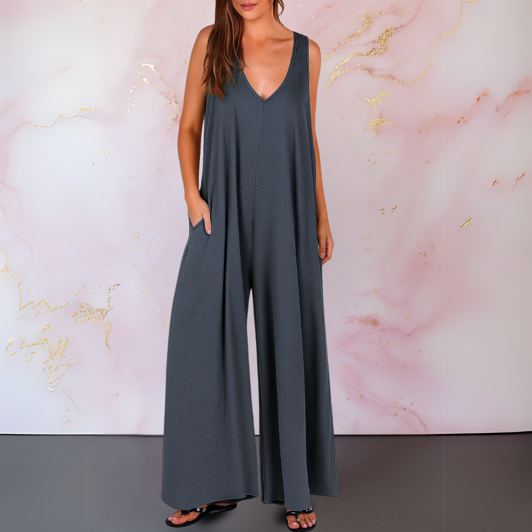 Wide Leg Sleeveless Jumpsuit Women Relaxed Fit Casual Summer