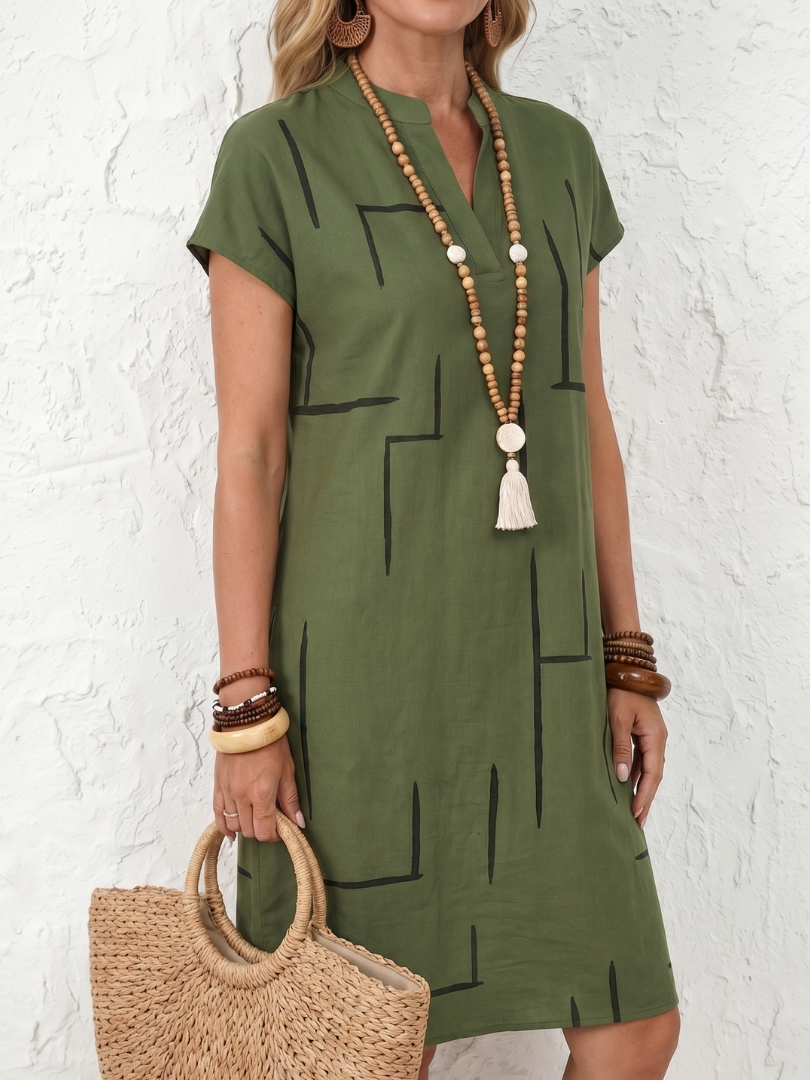 Knee Length Dress Women Relaxed Fit Casual Summer