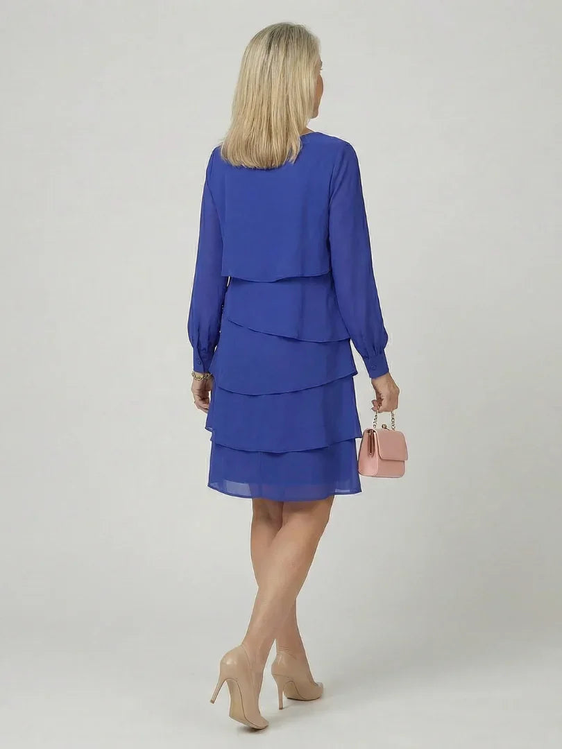 Layered Knee-Length Dress Women Relaxed Fit Casual
