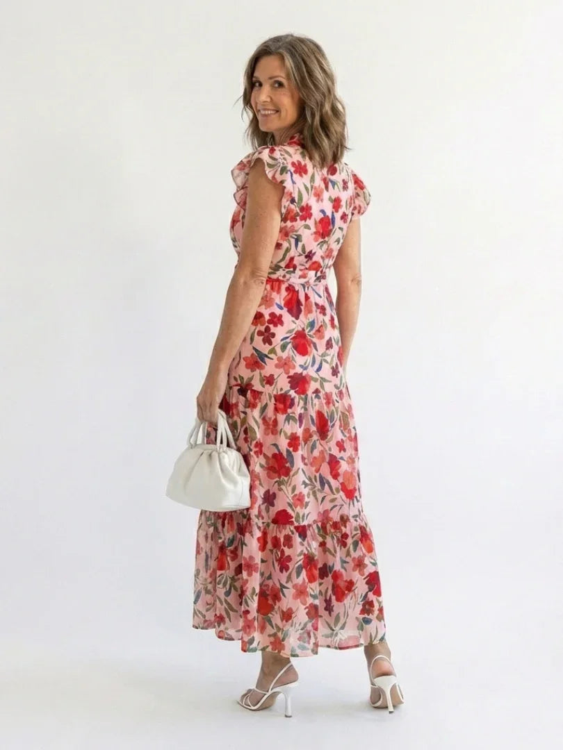 Midi Dress Women Relaxed Fit Casual Summer Floral