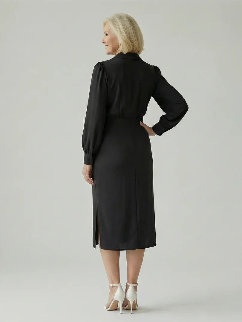 Midi Dress Women Slim Fit Casual Wrap Style
