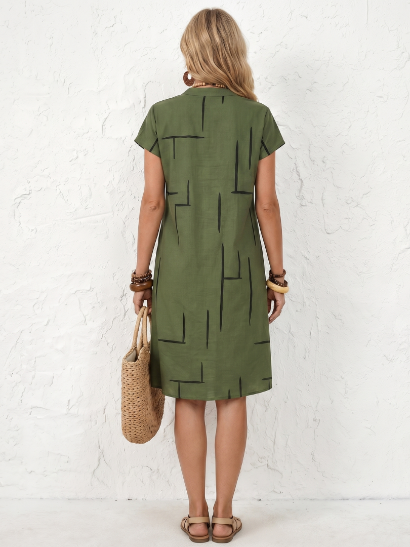 Knee Length Dress Women Relaxed Fit Casual Summer