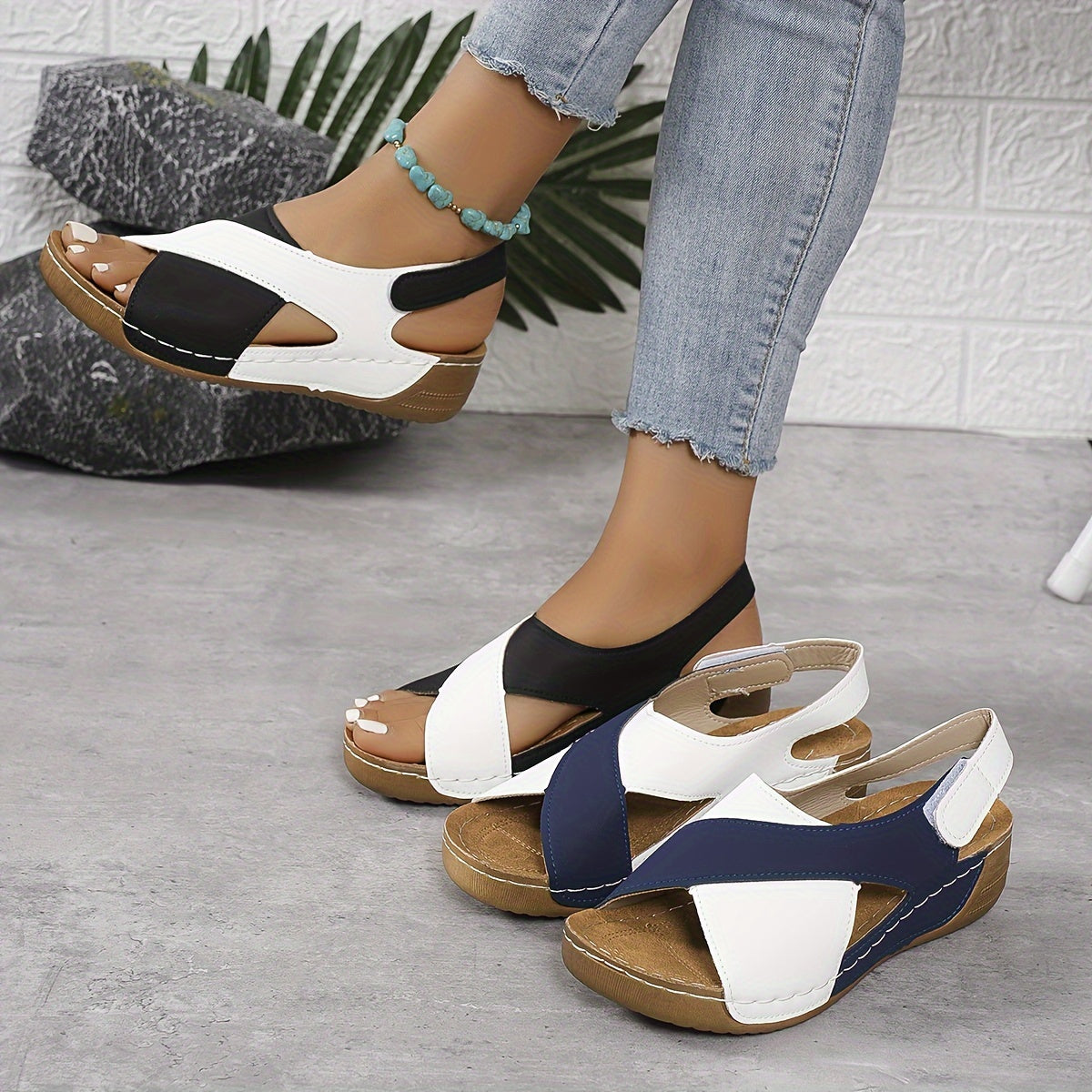 Two-Tone Sandals Women Regular Fit Casual Summer