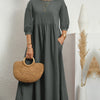 Midi Dress Women Loose Fit Casual Business Spring Summer
