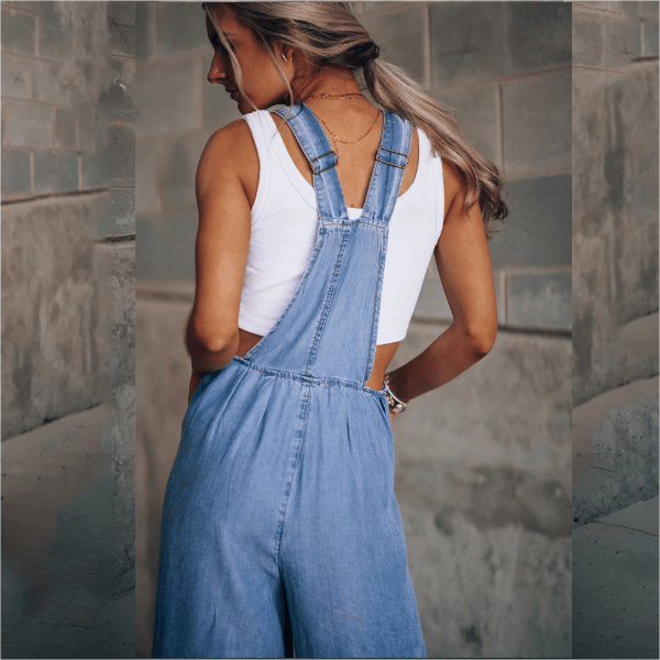 Wide-Leg Jumpsuit Women Relaxed Fit Casual