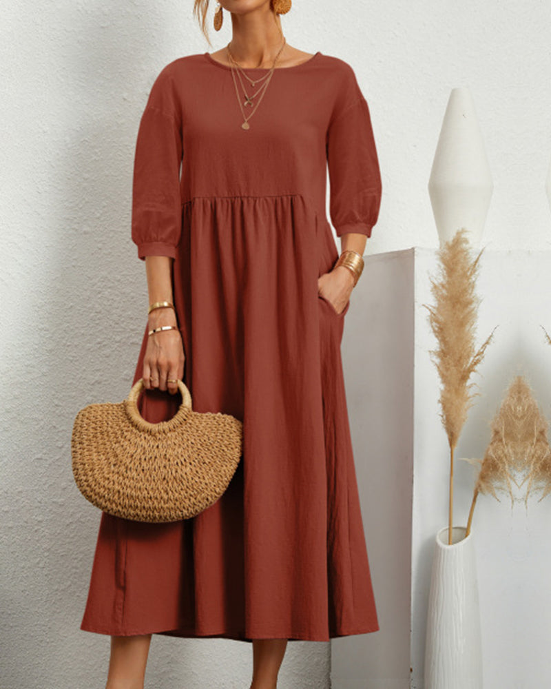 Midi Dress Women Loose Fit Casual Business Spring Summer