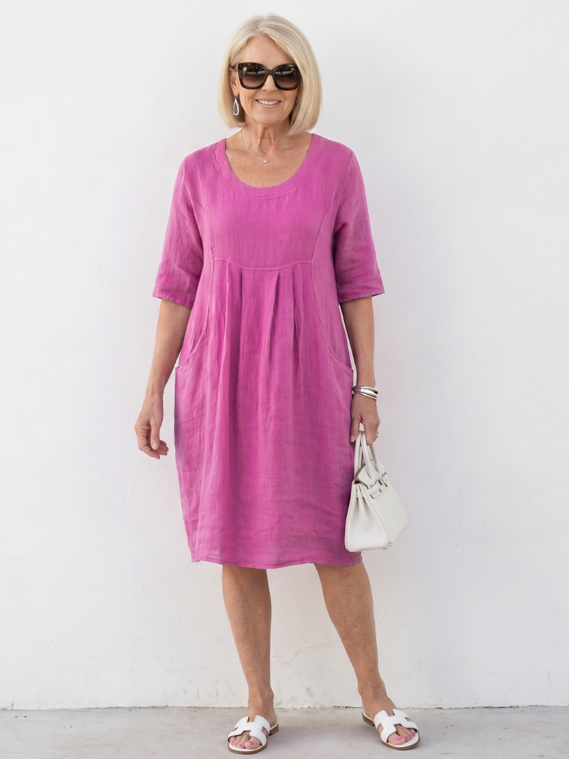 Knee Length Dress Women Relaxed Fit Casual