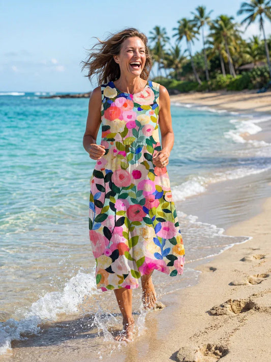Midi Dress Women Relaxed Fit Casual Summer