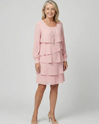 Layered Knee-Length Dress Women Relaxed Fit Casual