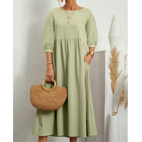 Summer Dress Women Fitted Casual Elegant Midi